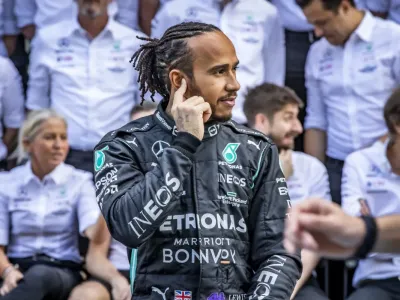 ABU DHABI, UNITED ARAB EMIRATES - DECEMBER 12: #44, Lewis Hamilton, GBR, Mercedes AMG F1 Team during the Grand Prix Formula 1 of Abu Dhabi, at Yas Marina Circuit on December 12, 2021 in Abu Dhabi, United Arab Emirates. (Photo by Cristiano Barni ATPImages/Getty Images)
