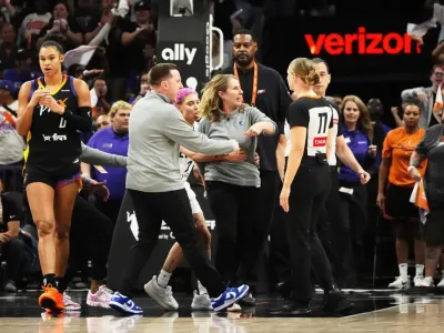 Minnesota Lynx head coach Cheryl Reeve reacts after being ejected from the game during their 84-76 loss to the Phoenix Mercury during Game 3 of WNBA semifinals at PHX Arena on Sept. 26, 2025.