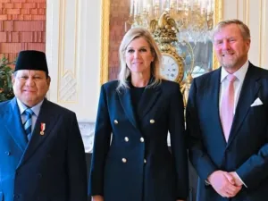 Presiden Prabowo Subianto saat diterima secara resmi oleh Raja Belanda Willem-Alexander dan Ratu Máxima di Istana Huis ten Bosch, Den Haag, Belanda, pada Jumat (26/9/2025).