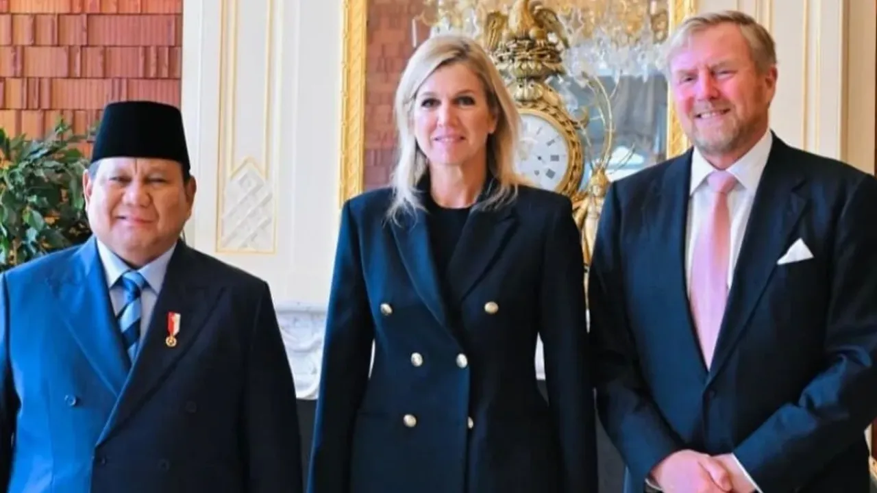 Presiden Prabowo Subianto saat diterima secara resmi oleh Raja Belanda Willem-Alexander dan Ratu Máxima di Istana Huis ten Bosch, Den Haag, Belanda, pada Jumat (26/9/2025).