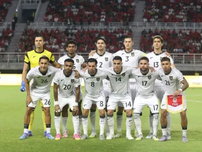 Pemain Timnas Indonesia berpose jelang laga FIFA Matchday kontra Lebanon. Duel Timnas Indonesia vs Lebanon digelar di Stadion Gelora Bung Tomo, Surabaya, Senin (8/9/2025).
