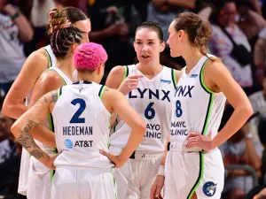 <div>Minnesota Lynx huddle up during the game against the Phoenix Mercury during Game Four of the 2025 WNBA Playoffs semifinals on September 28, 2025 at PHX Arena in Phoenix, Arizona. NOTE TO USER: User expressly acknowledges and agrees that, by downloading and or using this photograph, user is consenting to the terms and conditions of the Getty Images License Agreement. Mandatory Copyright Notice: Copyright 2025 NBAE (Photo by Barry Gossage/NBAE via Getty Images)</div>