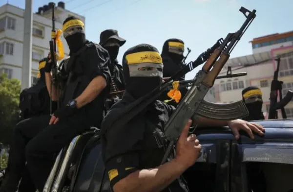 Hamas members from the Qassam brigade, the military wing of Hamas, attend the funeral of Mazen Faqha in Gaza City, Saturday, March, 25, 2017. (credit: Ramadan Abed/Reuters)