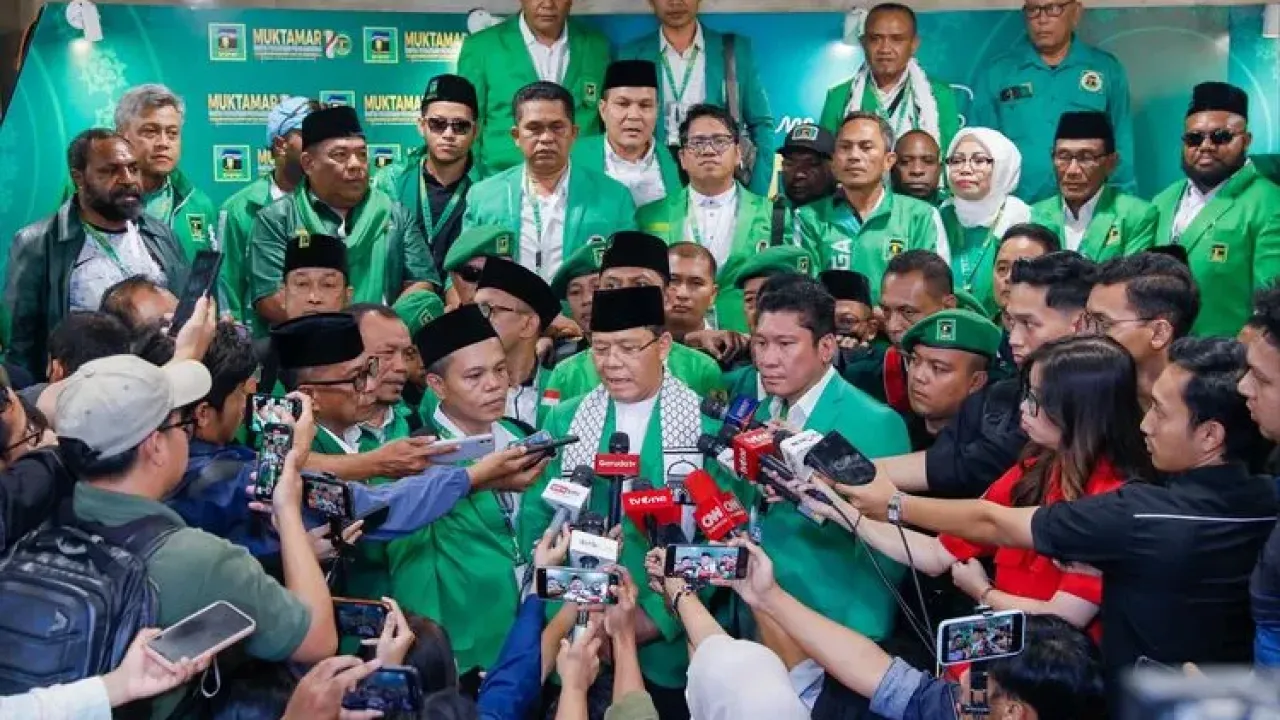 Muktamar X Partai Persatuan Pembangunan (PPP) memutuskan Muhamad Mardiono sebagai Ketua Umum PPP secara aklamasi di kawasan Ancol Jakarta, Sabtu (27/09/2025).
