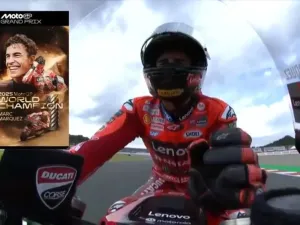 Marc Marquez memastikan titel juara dunia kesembilan usai finis kedua di Sirkuit Montegi pada ajang balapan utama MotoGP Jepang 2025 pada Minggu (28/9/2025).