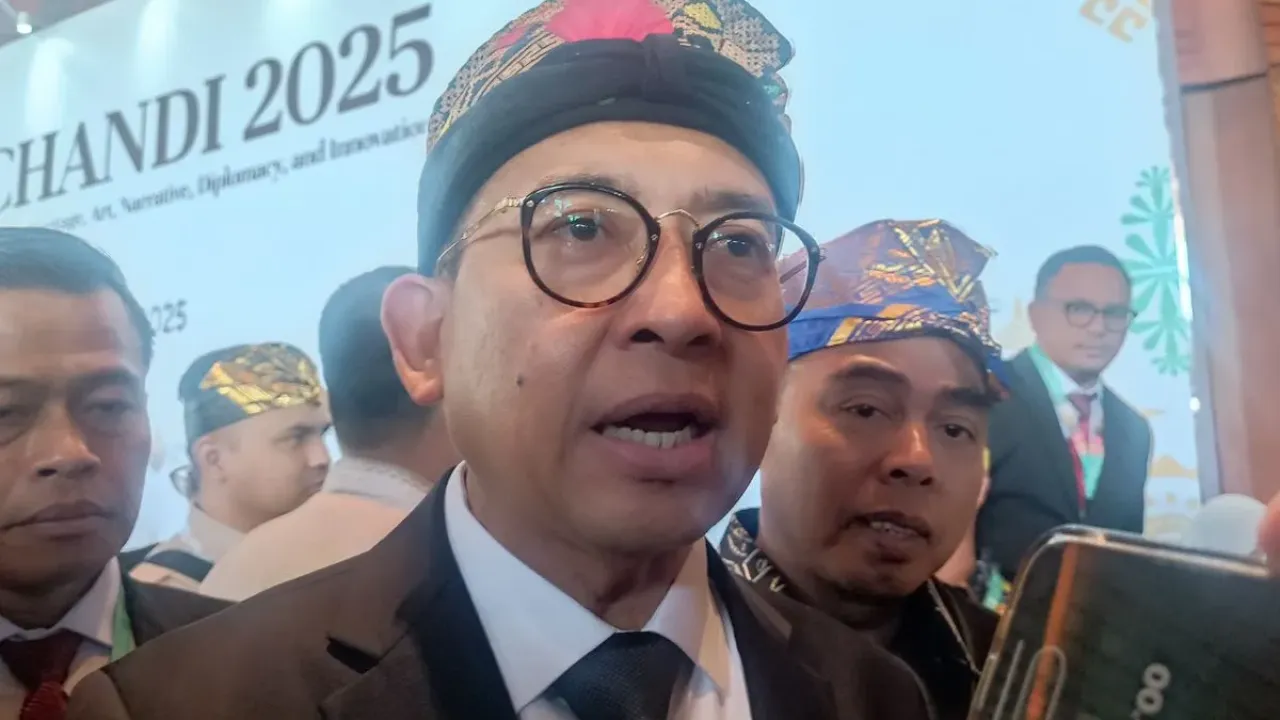 Menteri Kebudayaan Fadli Zon saat mengahadiri acara Chandi di Hotel Meru, Sanur, Kota Denpasar, Bali, pada Rabu (3/8/2025). KOMPAS.com/ Yohanes Valdi Seriang Ginta