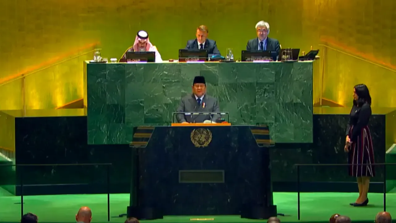 Presiden Prabowo Subianto di KTT PBB soal Solusi Dua Negara Palestina-Israel (YouTube United Nations)
