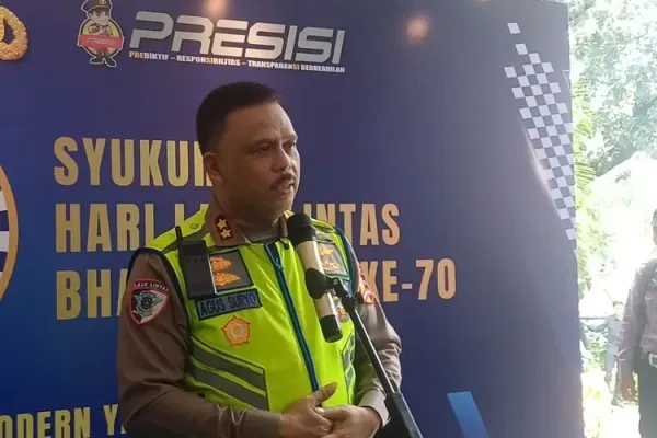 Kakorlantas Porli Irjen Pol Agus Suryonugroho saat ditemui di Sekolah Tinggi Ilmu Kepolisian (STIK), Jakarta, Senin (22/9/2025).