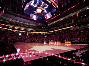 May 13, 2023; Toronto, Ontario, Canada; A general view of Scotiabank Arena during the anthem before the first ever WNBA game in Canada between Chicago Sky and Minnesota Lynx. Mandatory Credit: John E. Sokolowski-USA TODAY Sports