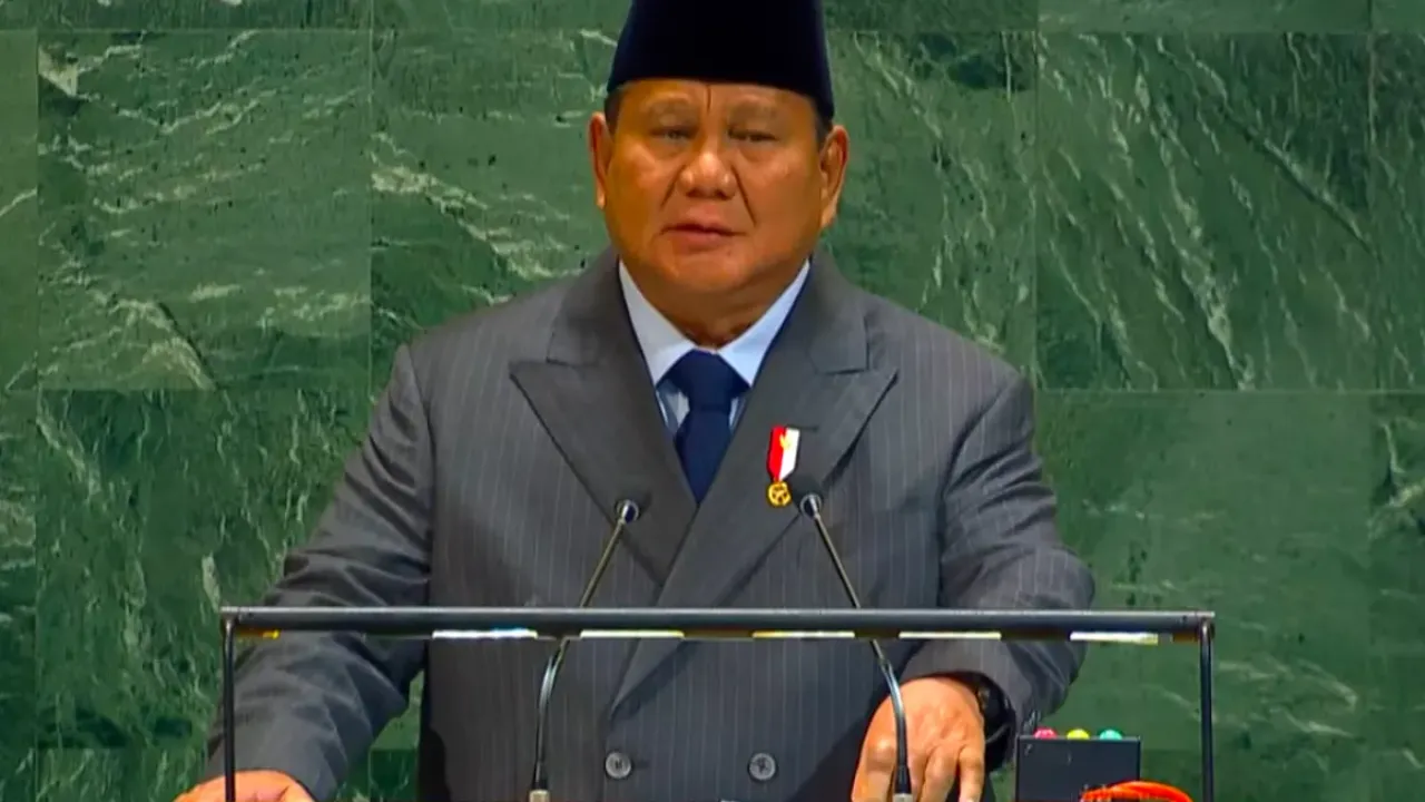 Presiden Prabowo di KTT PBB soal Solusi Dua Negara Palestina-Israel. (YouTube UN TV)