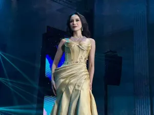 2nd Runner Up Miss Universe Indonesia 2025 Kirana Larasati dalam Grand Final Zetrix Miss Universe Indonesia 2025 di Opus Grand Ballroom, The Tribrata, Jakarta Selatan, Senin (22/9/2025).