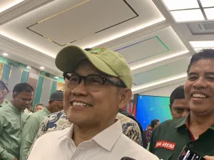 Menteri Koordinator Bidang Pemberdayaan Masyarakat (Menko PM) Ketua Umum Partai Kebangkitan Bangsa (PKB) Muhaimin Iskandar atau Cak Imin di Kantor DPP PKB, Jakarta Pusat, Rabu (24/9/2025).