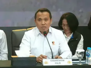 Kepala Badan Reserse Kriminal (Kabareskrim) Polri Komjen Syahar Diantono dalam konferensi pers, Rabu (24/9/2025).