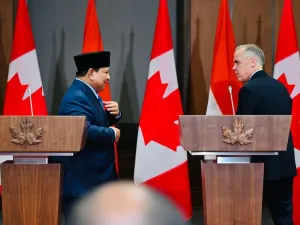 Presiden RI Prabowo Subianto dan PM Kanada Mark Carney di Ottawa, Kanada, Rabu (24/9/2025). 