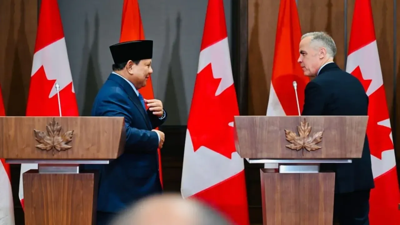 Presiden RI Prabowo Subianto dan PM Kanada Mark Carney di Ottawa, Kanada, Rabu (24/9/2025).