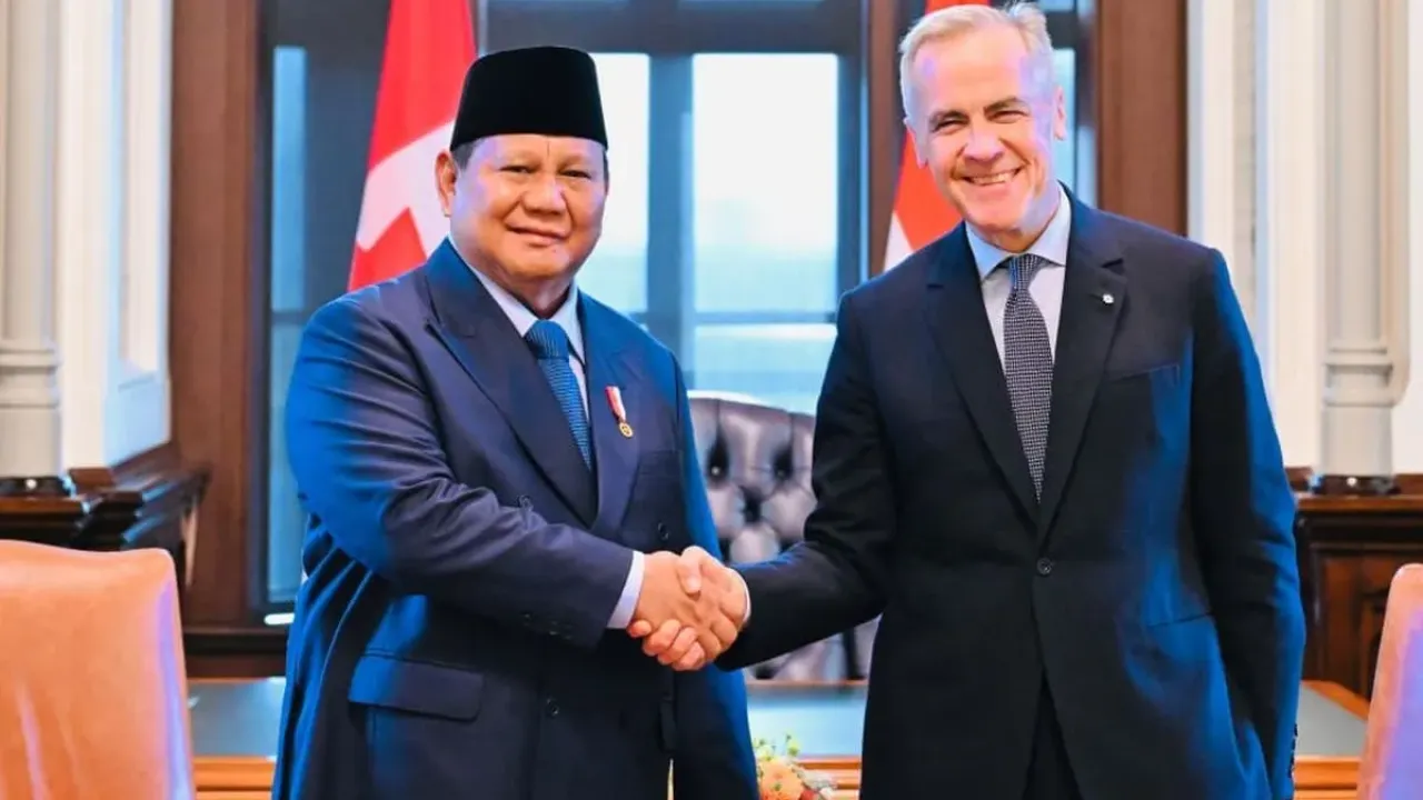 Presiden RI Prabowo Subianto bertemu PM Kanada Mark Carney di Ottawa, Kanada, Rabu (24/9/2025). 