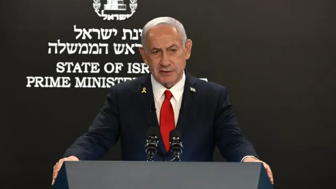 Israeli Prime Minister Benjamin Netanyahu speaks during a press conference at the Prime minister&#39;s office in Jerusalem. Haim Zach/GPO/dpa