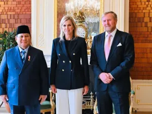 Presiden RI Prabowo Subianto diterima Raja dan Ratu Belanda di Den Haag, Belanda, Jumat (26/9/2025). 