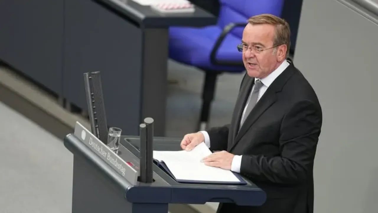 Boris Pistorius, German Minister of Defense, speaks during the general debate on the budget in the German Parliament Bundestag. Michael Kappeler/dpa