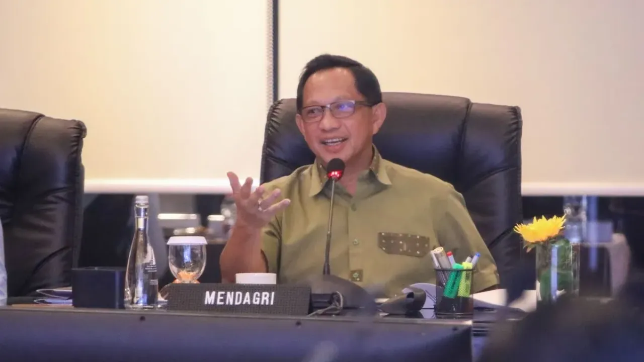 Menteri Dalam Negeri (Mendagri) Muhammad Tito Karnavian dalam Rapat Konsinyering Rencana Kerja Anggaran (RKA) Tahun 2026 yang berlangsung di Kota Bogor, Jawa Barat, Minggu (28/9/2025).