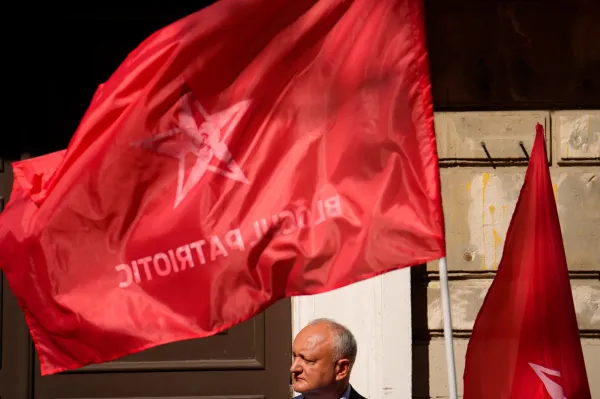 Former Moldova President Igor Dodon looks on while speaking at a rally of the Russia-friendly Patriotic Electoral Bloc in Chisinau, Moldova, Friday, Sept. 26, 2025, ahead of parliamentary elections taking place on Sept. 28. (AP Photo/Vadim Ghirda)ASSOCIATED PRESS