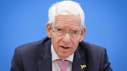 Josef Schuster, President of the Central Council of Jews in Germany, speaks during a press conference on the research project &#x00201c;Anti-Semitism in Germany &#x002013; Effects of October 7, 2023&#x00201d;. Soeren Stache/dpa
