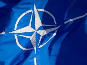 A NATO flag flies during the NATO Foreign Ministers&#39; Meeting in Brussels. Daniel Naupold/dpa