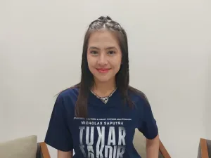 Adhisty Zara saat ditemui di content day film Tukar Takdir di Jakarta Selatan, Rabu (24/9/2025).