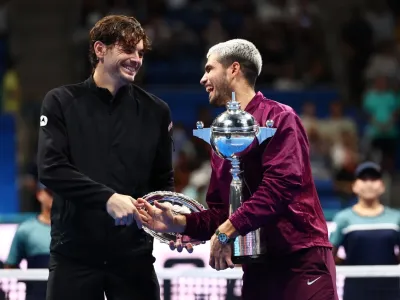 Alcaraz overturned Fritz’s win at the Laver Cup as he continued his dominant season (REUTERS)