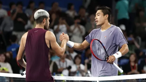 Alcaraz produced a brilliant performance against Brandon Nakashima in the quarterfinal. - Manami Yamada/Reuters
