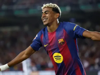 Barcelona winger Lamine Yamal is back in action ahead of the Champions League clash against Paris Saint-Germain on Wednesday (Josep LAGO)