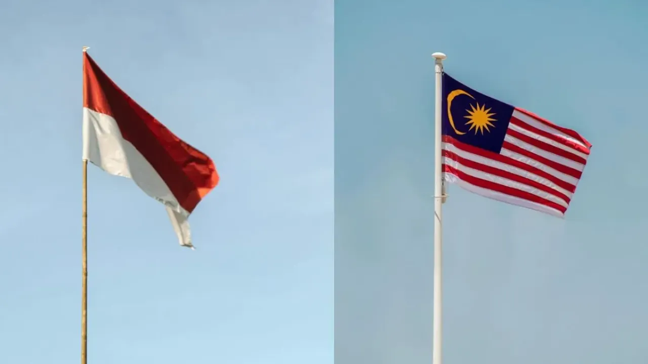 Bendera Indonesia dan Malaysia