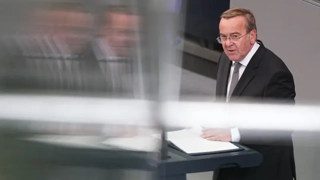 Boris Pistorius, German Minister of Defense, speaks during the general debate on the budget in the German Parliament Bundestag. Michael Kappeler/dpa
