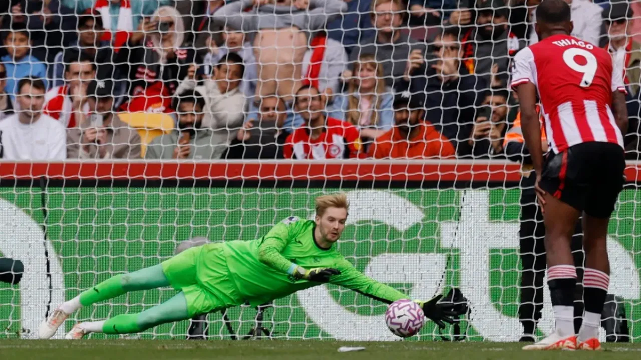 Caoimhin Kelleher denied Bruno Fernandes from the penalty spot (Action Images via Reuters)