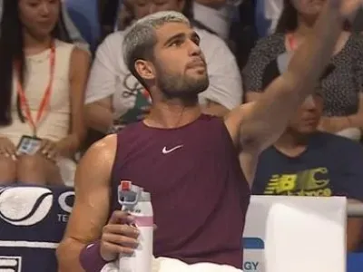 Carlos Alcaraz's fury at umpire over time violation in Japan Open final win