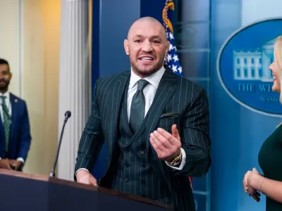 Conor McGregor visited the White House back in March (EPA)