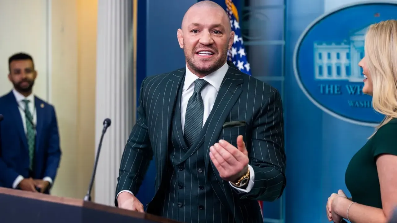 Conor McGregor visited the White House back in March (EPA)