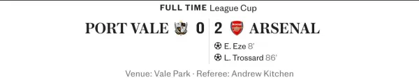 Eberechi Eze Cetak Gol Perdana untuk Arsenal di Piala Liga (1)
