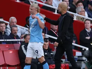 Erling Haaland and Pep Guardiola