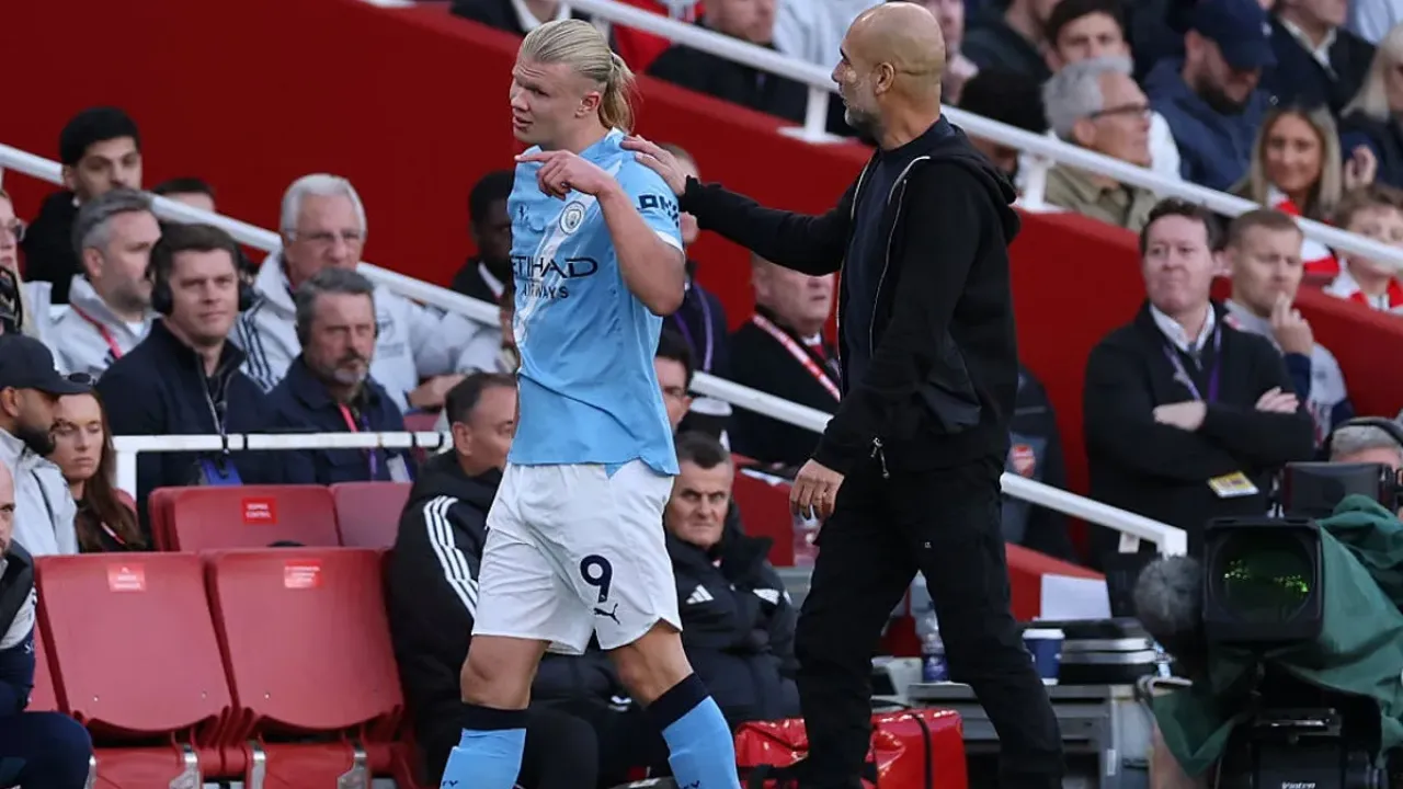 Haaland was substituted during the 1-1 draw with Arsenal at the weekend (Getty Images)