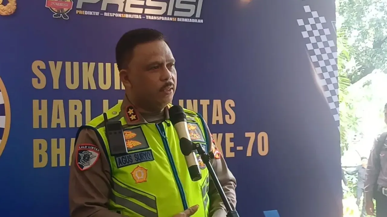 Kakorlantas Porli Irjen Pol Agus Suryonugroho saat ditemui di Sekolah Tinggi Ilmu Kepolisian (STIK), Jakarta, Senin (22/9/2025).