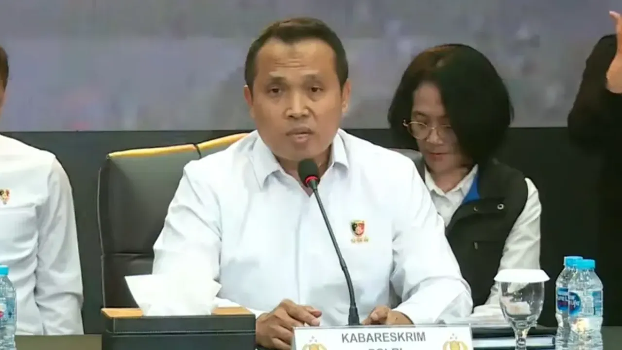Kepala Badan Reserse Kriminal (Kabareskrim) Polri Komjen Syahar Diantono dalam konferensi pers, Rabu (24/9/2025).