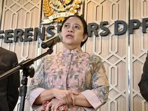 Ketua Dewan Perwakilan Rakyat (DPR) RI, Puan Maharani di Gedung DPR RI, Senayan, Jakarta Pusat, Selasa (15/7/2025).