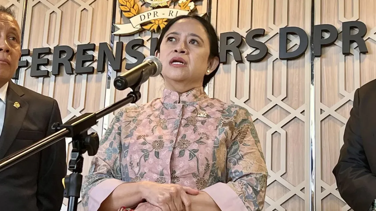 Ketua Dewan Perwakilan Rakyat (DPR) RI, Puan Maharani di Gedung DPR RI, Senayan, Jakarta Pusat, Selasa (15/7/2025).