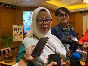 Ketua Umum PP Fatayat Nahdlatul Ulama Margaret Aliyatul Maimunah saat ditemui dalam acara Konferensi Besar Fatayat NU 2024, Jumat (13/12/2024).
