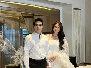 Luna Maya dan Maxime Bouttier di acara resepsi pernikahannya di Four Season, Jakarta, Rabu (30/7/2025). 