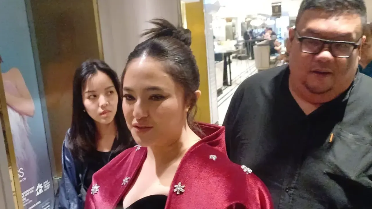 Marshanda saat hadir dalam jumpa pers serial Jalinan Terlarang di Senayan City, Jakarta Pusat, Kamis (25/9/2025).