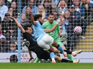 Matheus Nunes proved his attacking quality for City despite continuing his role as a makeshift right-back (Martin Rickett/PA Wire)