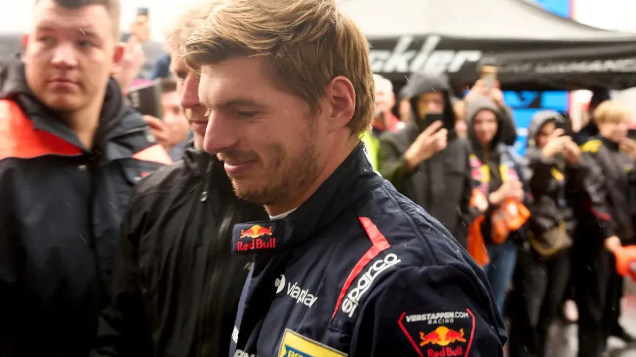 Max Verstappen won his first race at the Nurburgring on Saturday (Thomas Frey/dpa via AP) (AP)