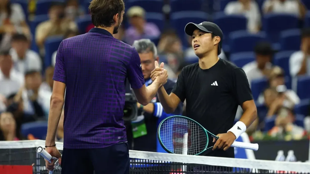 Medvedev eventually quit the match against Tien after his mobility was limited (REUTERS)